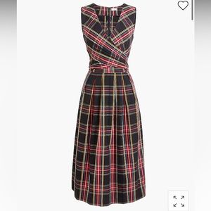 J Crew Tartan V-neck wrap dress